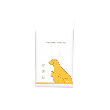 Deodorizing Pet Glove Wipes for Dogs & Cats (6 Pcs)