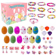 Easter Eggs Filled With Pullback Construction Vehicles, Cute Animals, Dinosaurs, Jewelry pieces and Bunnies