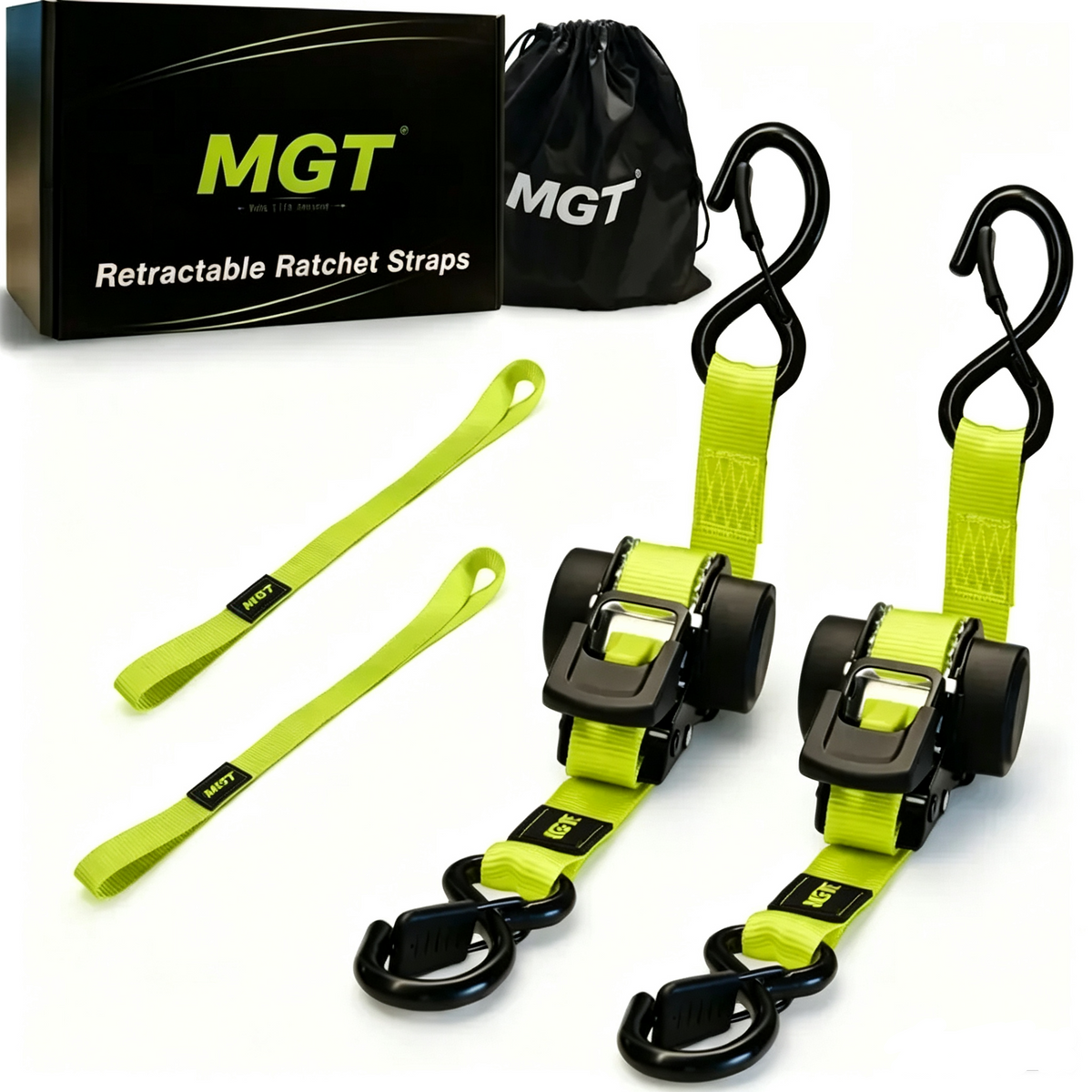 🔥Limited Time Offer🔥 Ratchet Car Tie Downs 1"×11ft｜1550 LB Break Strength Green Cargo Straps for Motorcycle & Equipment 🚚🔗