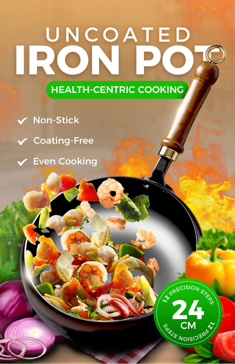 🔥 Pure Iron Wok, Timeless Craft ⚒️