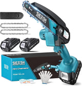 🔧 Mini Chainsaw, 6‑Inch Cordless Handheld Electric Power Chain Saw with 2 Batteries, Portable Saw for Tree Trimming & Wood Cutting