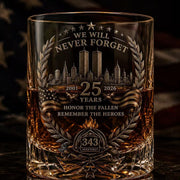 🕊️9/11 Memorial Whiskey Decanter, 25 Years We Will Never Forget, Honor The Fallen 343 Heroes Commemorative Bottle