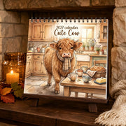 ✨Cute Highland Cow Hanging Wall Calendar, Farm‑Inspired Monthly Planner, Unique Gift for Highland Cow Enthusiasts