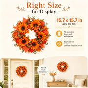 🍂Autumn Harvest Front Door Garland, Decorative Hanging Garland with Sunflowers and Maple Leaves for Indoor & Outdoor Seasonal Ornament