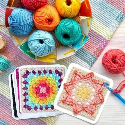 50 Crochet Granny Square Pattern Cards