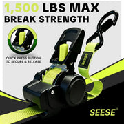 🔥Limited Time Offer🔥 Ratchet Car Tie Downs 1"×11ft｜1550 LB Break Strength Green Cargo Straps for Motorcycle & Equipment 🚚🔗