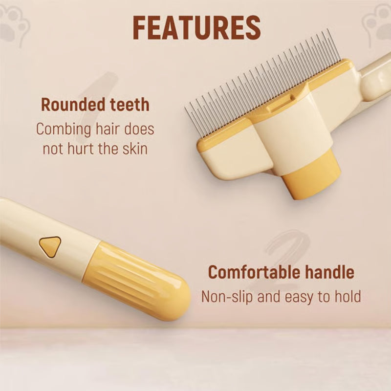 Self-Cleaning Pet Flea Comb & Grooming Brush+