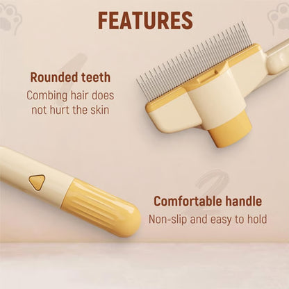 Self-Cleaning Pet Flea Comb & Grooming Brush+
