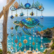 🔥🐋🐢🐬Ocean-Themed Crystal Wind Chime – 🌊Bring the Ocean Glow to Your Garden