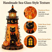 👻Decorative Halloween Lighthouse Figurine, Spooky LED Table Ornament for Halloween Party Gift & Home Decoration