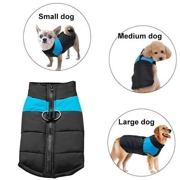 Winter Warm Waterproof Dog Vest with Zipper (S-7XL)