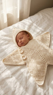 Handmade Crochet Star Blanket for Baby