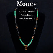 ✨ Money Attraction Necklace With GreenAventurine & Tiger Eye Pendant Healing Crystal Stone
