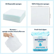 Disposable Rinse-Free Bathing Wipes (25 Count)