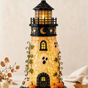 👻Decorative Halloween Lighthouse Figurine, Spooky LED Table Ornament for Halloween Party Gift & Home Decoration