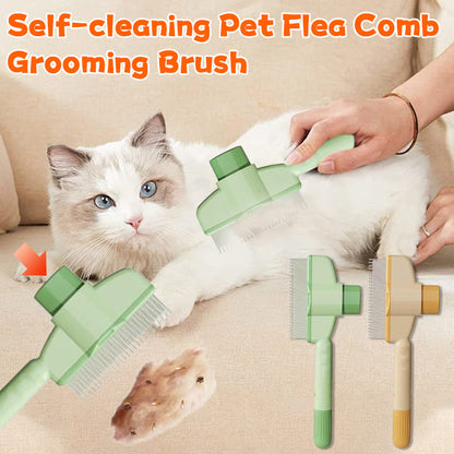 Self-Cleaning Pet Flea Comb & Grooming Brush+