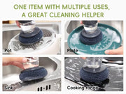 🧽 Comfort Grip Soap Dispensing Kitchen Scrub