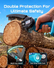 🔧 Mini Chainsaw, 6‑Inch Cordless Handheld Electric Power Chain Saw with 2 Batteries, Portable Saw for Tree Trimming & Wood Cutting