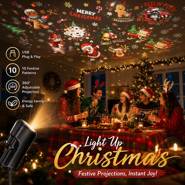 👻 HOT SALE 50% OFF👻Plug-&-Play Halloween HD Star Projector, Spooky Night Light for Room Party Decor