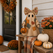 🎁Halloween Hot Sale - 69% OFF👻🎃 Light-Up Patchwork Ghost with LED Jack-o'-Lantern Basket