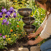 🔥Hot Sale 49% OFF🔥Bring Life Back To Your Garden – Peaceful Cascading Rain Catcher Bird Bath For Welcoming Garden Wildlife🌿🐦