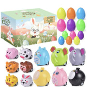 Easter Eggs Filled With Pullback Construction Vehicles, Cute Animals, Dinosaurs, Jewelry pieces and Bunnies