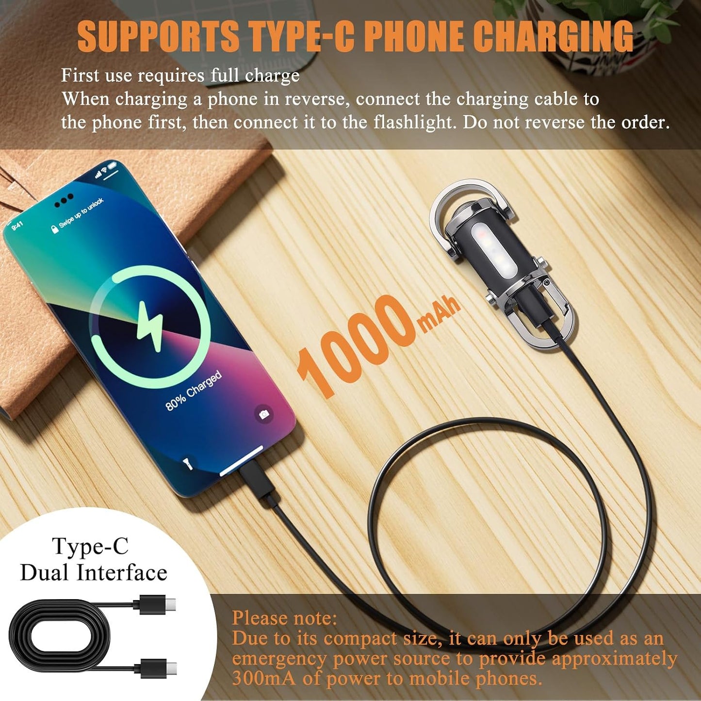 Rechargeable Mini Keychain Pocket Torch.