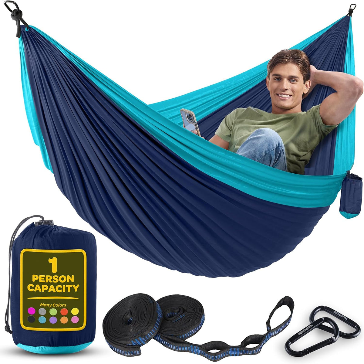 Durable Camping Hammock – Double & Single Sizes