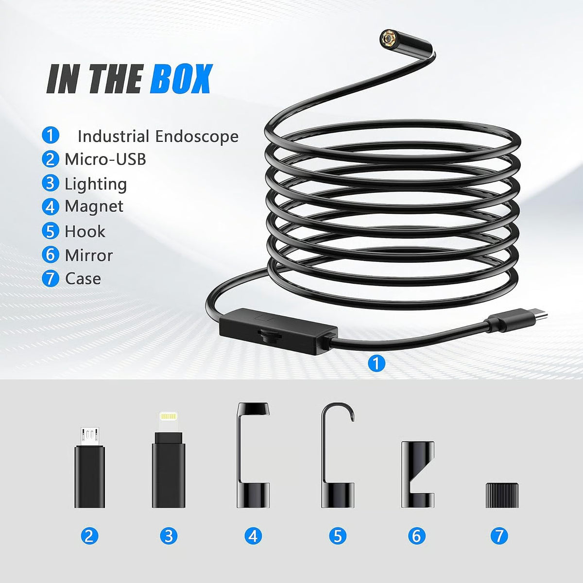 🔥LAST DAY SALE 49% OFF-🔎 Plug-and-Play Endoscope Camera - Compatible with Android & iPhone & ipad for Direct Connection