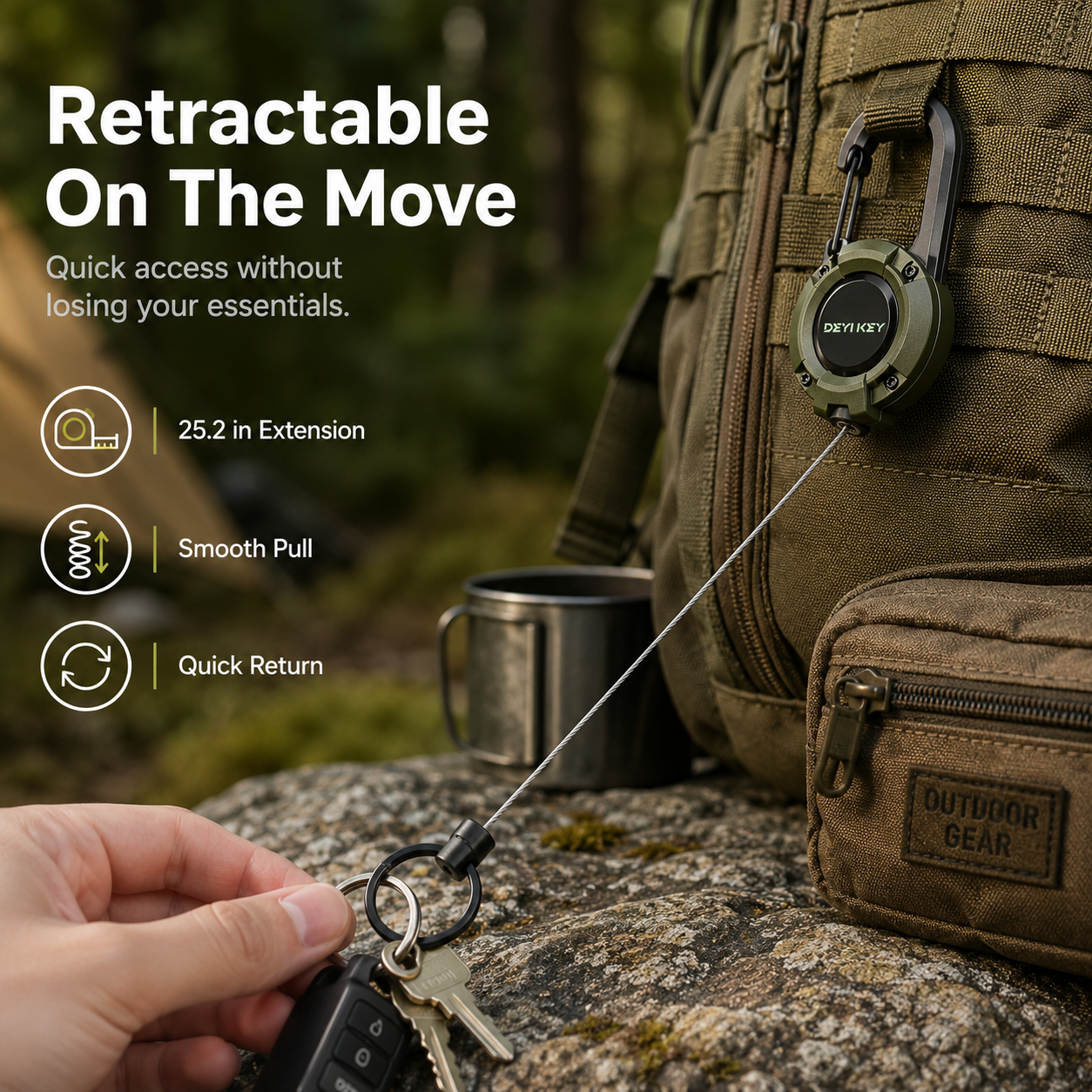 Heavy-Duty Retractable Key Holder.