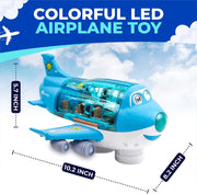 Colorful LED Bump & Go Airplane Toy for Kids