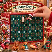 🎄 24 Days of Dachshund Joy – Christmas Advent Calendar with 24 Collectible Dachshund Figurines