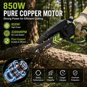HOT SALE TODAY 69% OFF🌿 6-Inch Cordless Mini Chainsaw – Brushless 900W Pruning Saw with 2 Batteries
