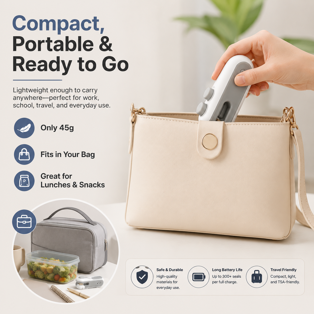 Rechargeable 2-in-1 Bag Sealer & Opener.