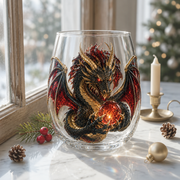 🐉Limited Edition 3D Mythic Dragon Glass Art Cup -✨Luxury Raised Fantasy Glassware for Whiskey, Home Bar Décor & Legendary Gifts 🎁