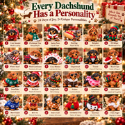 🎄 24 Days of Dachshund Joy – Christmas Advent Calendar with 24 Collectible Dachshund Figurines