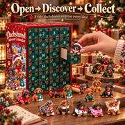 🎄 24 Days of Dachshund Joy – Christmas Advent Calendar with 24 Collectible Dachshund Figurines