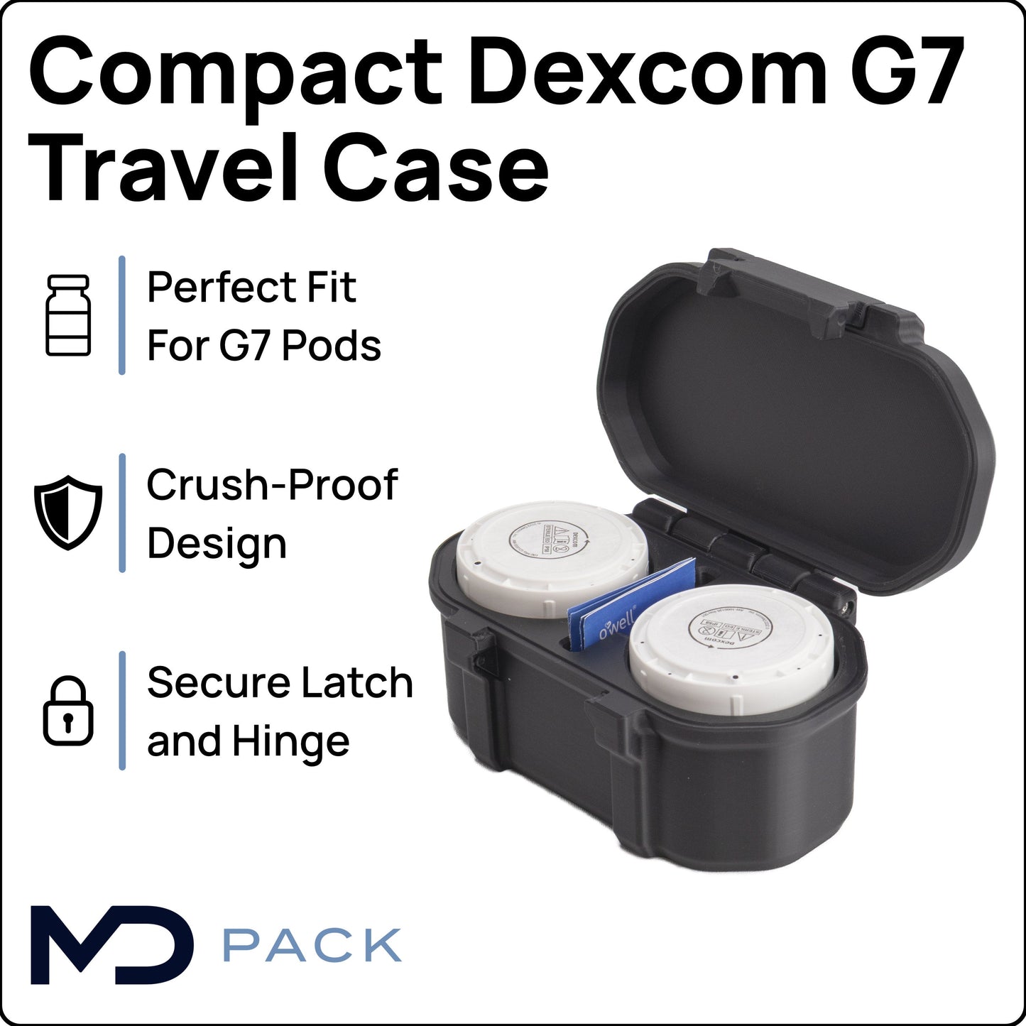 Dexcom G7 Boxless Travel Case | Two Sensors and Skin Prep Wipes