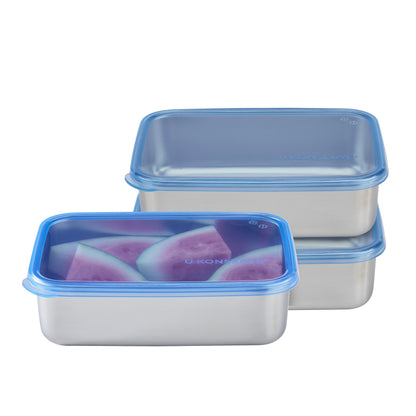 Family-Sized Rectangle Bundle Stainless Steel Food Storage Containers