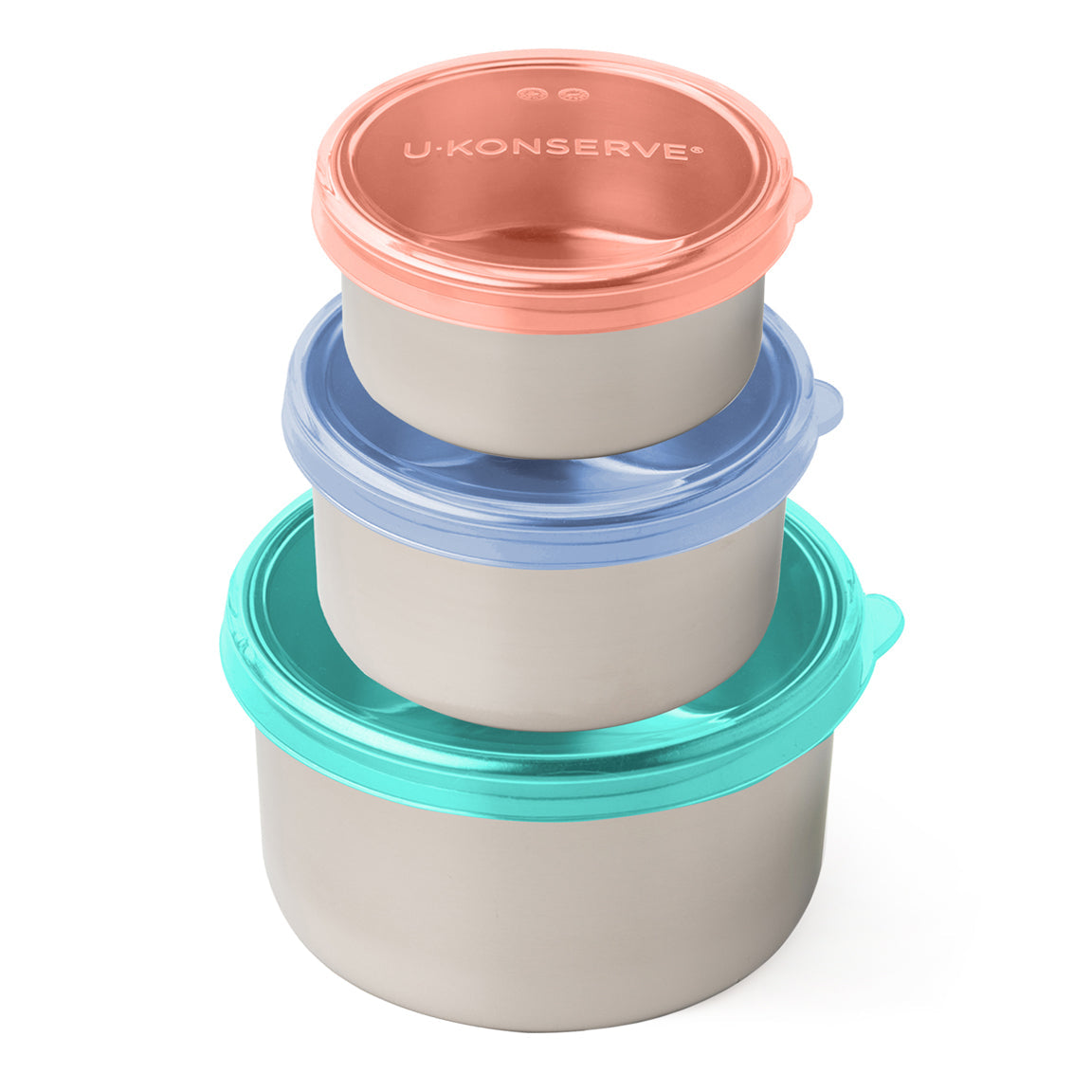 Round Stainless Steel Nesting Food Containers, Set of 3