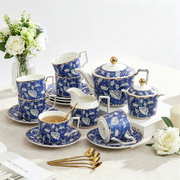 Vintage Blue Peony Porcelain Tea Set