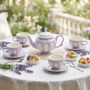 European Garden Lavender Purple Ceramic Tea Set