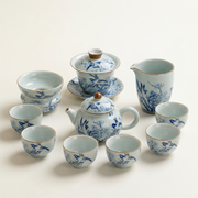 Magpie and Plum Blossom Ruyao Ceramic Tea Set