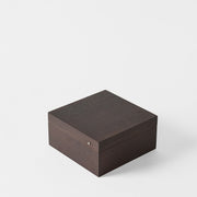 Grove 6 Slot Wooden Watch Box - Dark Walnut Wood - Closed Lid