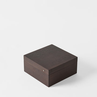 Grove 6 Slot Wooden Watch Box - Dark Walnut Wood - Closed Lid