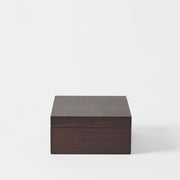 Grove 6 Slot Wooden Watch Box - Dark Walnut Wood - Closed Lid