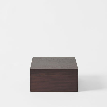 Grove 6 Slot Wooden Watch Box - Dark Walnut Wood - Closed Lid