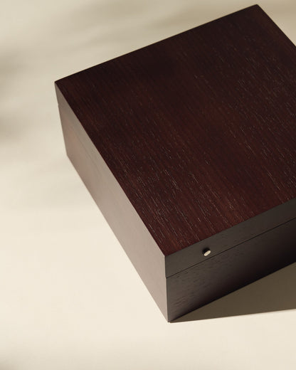 Grove 6 Slot Wooden Watch Box - Dark Walnut Wood - Closed Lid