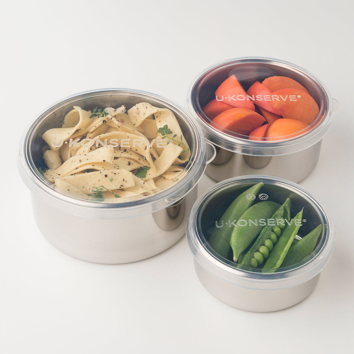 Round Stainless Steel Nesting Food Containers, Set of 3