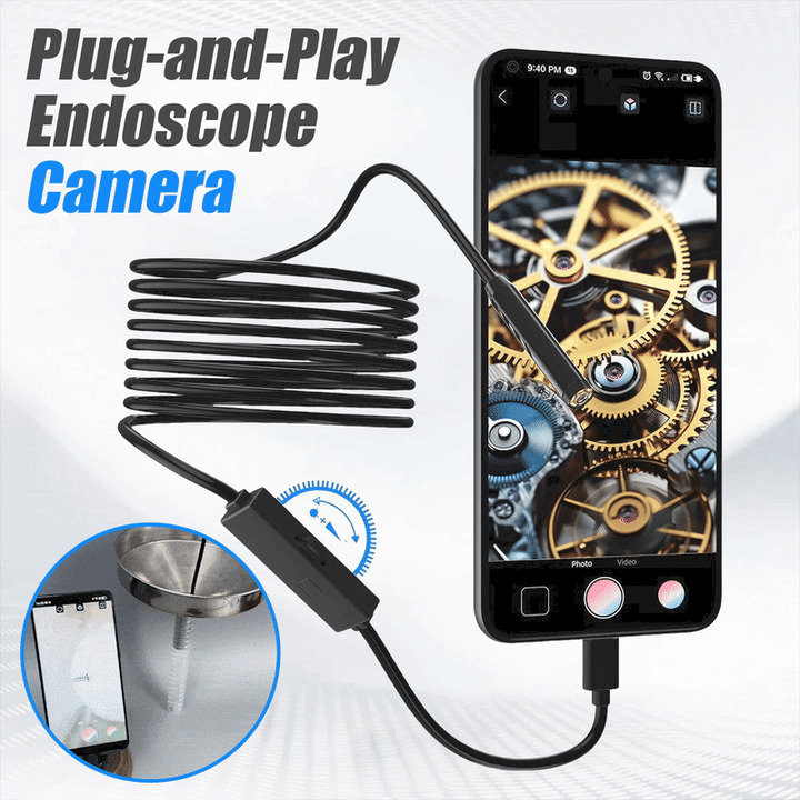 🔥LAST DAY SALE 49% OFF-🔎 Plug-and-Play Endoscope Camera - Compatible with Android & iPhone & ipad for Direct Connection